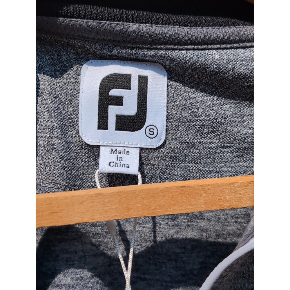 FootJoy Womens Half Zip Fleece Golf Pique Midlayer Black Heather SC Logo Small - Picture 3 of 9